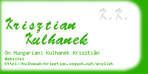 krisztian kulhanek business card
